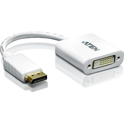 ATEN VC965 1 x DisplayPort mâle (blanc) 1 x DVI-I femelle (blanc) White Adaptateur de câble - Adaptateur de câble (1 x DisplayPort mâle (blanc), 1 x DVI-I femelle (blanc), mâle/femelle, blanc) (1/4)