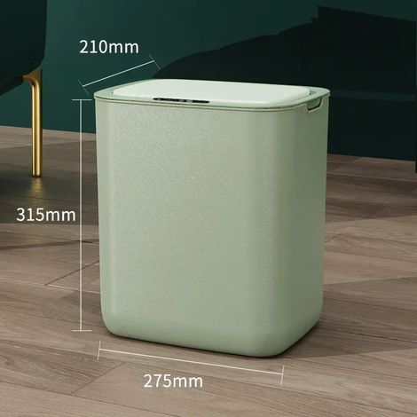Poubelle intelligente (verte, 18 L, rechargeable), étanche, idéale pour la salle de bain, la cuisine et les toilettes. (1/5)