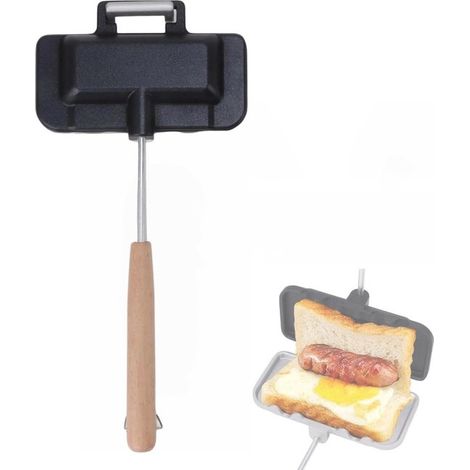 Mini sandwichera – Para cocinas de gas, doble cara, mango resistente al calor, antiadherente, desayuno (1/5)