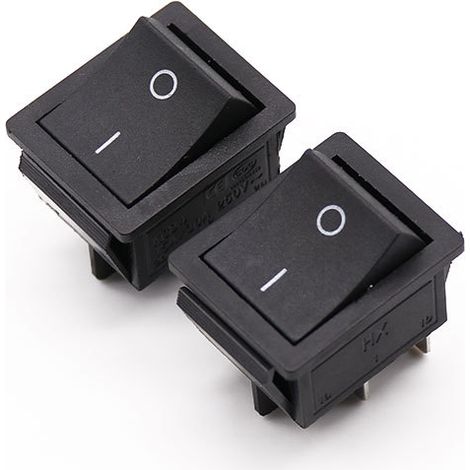 Rocker switch KCD4-201, rocker switch KCD2, four-pin, two-position, no indicator light. (1/4)