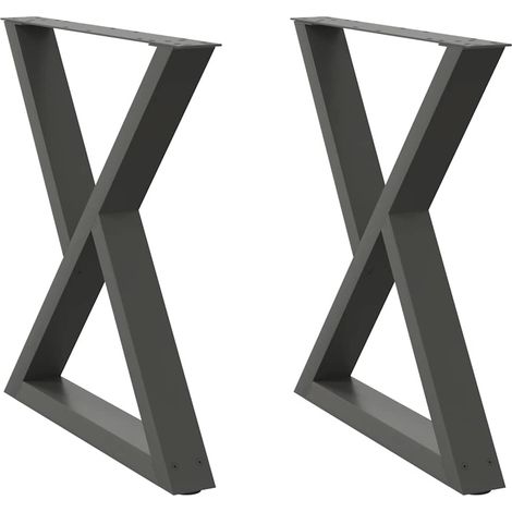 Maison Exclusive - Gambe per tavolo da pranzo 2 pz Antracite 80x(72-73,3) cm Acciaio