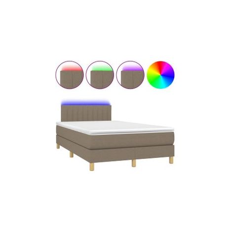 Sommier à lattes de lit avec matelas LED Taupe 120x200 Tissu (1/5)