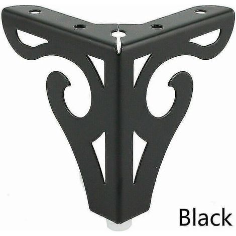 pieds de canapé en métal avec pieds ajourés pour table et meuble (Noir) (1/5)