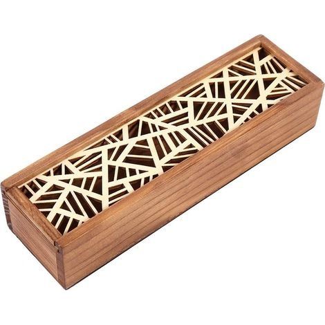 plumier en bois,Plumier En Bois,Boîte À Crayons En Bois Avec Couvercle Coulissant,Petite Boîte À Crayons,Petite Boîte À Crayons En Bois Boîte À Crayons En Bois Boîte De Rangement Pour Papeterie (Type (1/2)