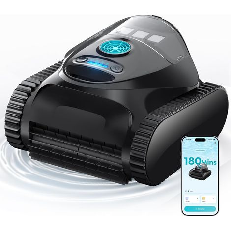 C1 Robot de Piscine Fond et Parois, Double Filtre, Robot Piscine sans Fil, 7 Modes de Nettoyage, 180 Min d'Autonomie, Puissant Aspirateur pour Piscines jusqu'à 150 m², Bleu Minuit (1/5)