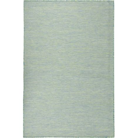 Tapis à tissage plat d'extérieur 120x170 cm Tapis pour Entrée, Chambre, Balcon, Jardin Turquoise BZTE591073 (1/5)