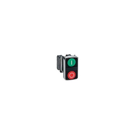 Harmony tête bouton-poussoir double touche Ø22 vert + rouge E S IP66, IP69 K - ZB4BA7341