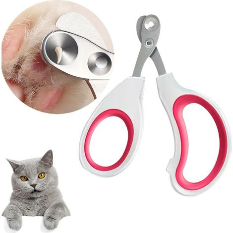 Coupe Griffes Chat, 2mm Trou Conique Coupe Ongle Chat(Rose)