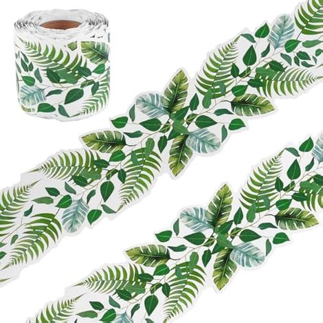 Bordure de tableau d'affichage, 49ft de bordure classe thème eucalyptus, autocollant pour mur photo, tableau noir, feuilles, décoration plante verte.