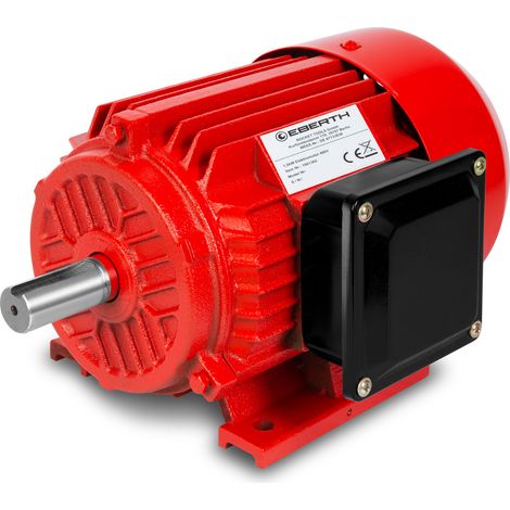 EBERTH 400V Elektromotor mit 1,5 kW Leistung, Drehstrommotor aus Aluminium, 3-Phasen, Drehzahl 2840 U/min., Stromstärke 3,4 A, Leistungsfaktor 0,95, Asynchronmotor für Einsatz in Industrie, 22 kg (1/5)