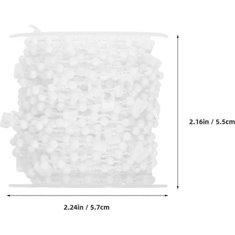 Chaînette de rechange pour store vertical à enrouleur avec 1 rouleau de cordon à billes en plastique (1/4)