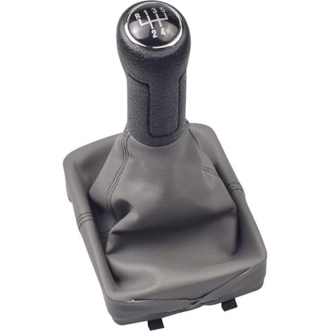 Pommeau de levier de vitesse 5 vitesses avec soufflet pour VW Polo 9N 9N2 2002-2009 (gris) (1/4)