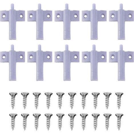 10x Amortisseurs de fermeture douce et silencieuse pour portes et tiroirs de placards de cuisine + vis, gris DS (1/5)