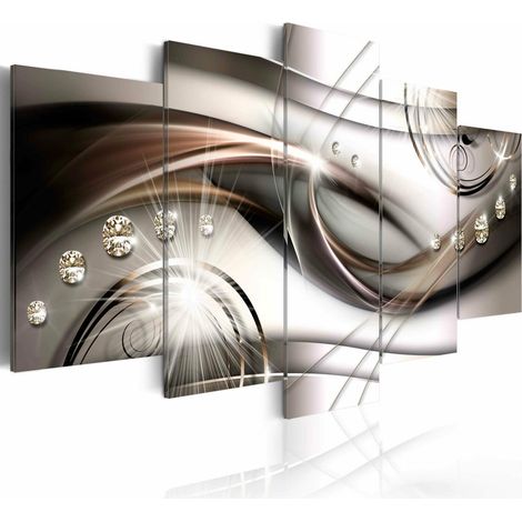 Tableau paillettes marron - 100 x 50 cm (1/4)