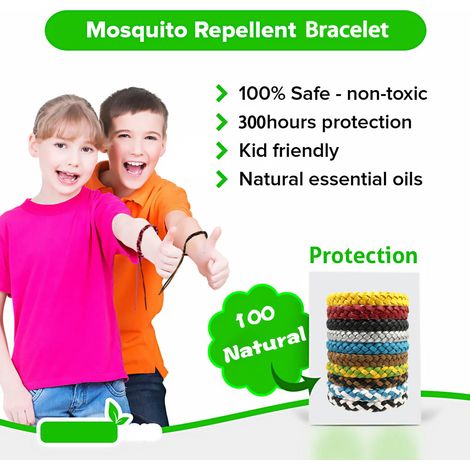 Bracelet Anti-Moustiques Double Couleur Confortable pour Femmes et Enfants (1/4)