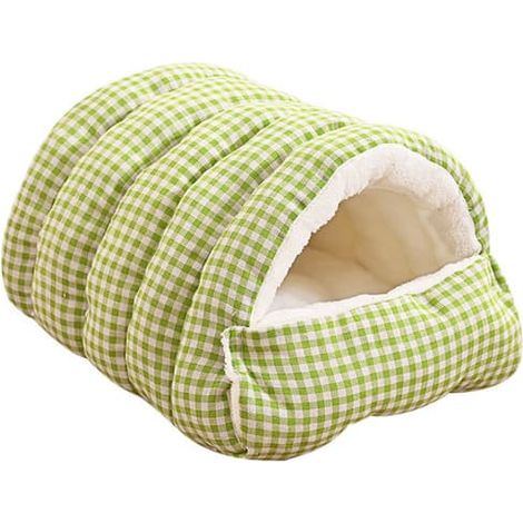Panier niche lavable amovible pour chat chien, fermeture sécurisée confortable toutes saisons, vert taille L (1/3)