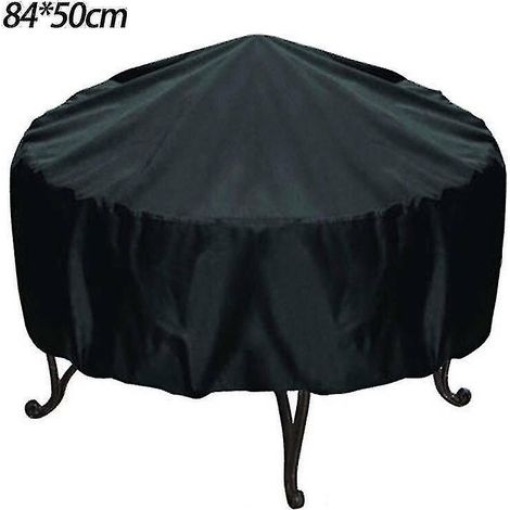 Housse pour foyer extérieur (84 x 50 cm), robuste, ronde, imperméable et résistante aux UV, pour terrasse et jardin. (1/5)