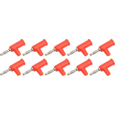 Lot de 10 fiches bananes sans soudure en ABS et laiton, connecteurs à vis ouverts pour onduleurs, 4 mm, rouge (1/5)