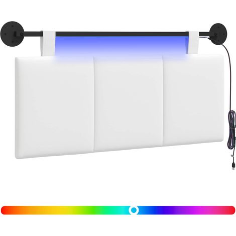Cabecero colgante Con luz LED Blanco Tela vidaXL (1/5)