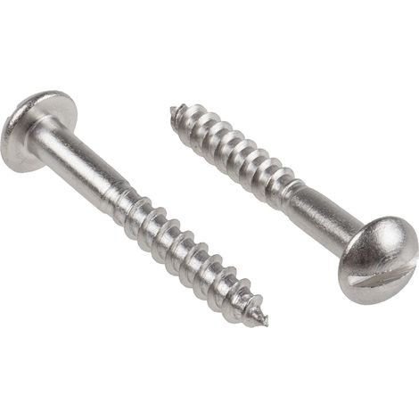 Vis à bois, 4mm, tête Ronde 30mm, en Acier Inoxydable A2 304 ( Prix pour Sachet de 100 )