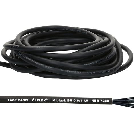 10 Meter Lapp 1120268 Ölflex Classic 110 Black 0,6/1kV PVC Steuerleitung 3x1 mm² ohne Schutzleiter I Außenbereich I flammwidrig I Kabel 3 adrig I Anschlussleitung 3x1.0