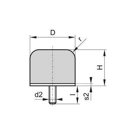 Tampone Di Gomma Tampone Gp-1G D125 H140 M16
