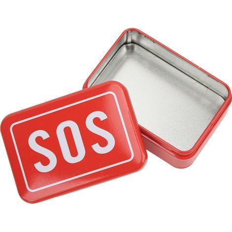 Mini SOS Survival Iron Box, tragbares Überlebensset für Camping, Notfall-Werkzeugaufbewahrungstasche. (1/5)