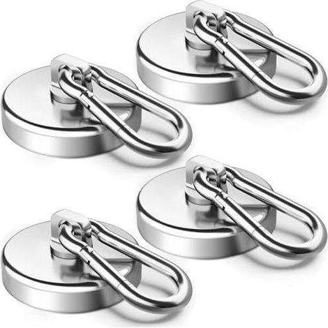 Starker 40-kg-Magnethaken. 4 Stück Super-Neodym-Magnete (36 mm). 360° drehbare Magnethaken. Geeignet für Küchenleisten, Kühlschränke, Garagen und Camping. (1/5)