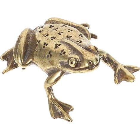 Statue de grenouille miniature décorée en cuivre pour les maisons et les bureaux sculptures ornementales uniques 1.38 x 1.26 x 0.79 pouces accessoires pour la décoration intérieure et du jardin (1/5)