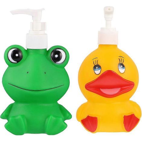 Set mit 2 Haushalts-Shampooflaschen, niedlichen, cartoonförmigen Lotionspendern – 15 x 8 cm (1/4)