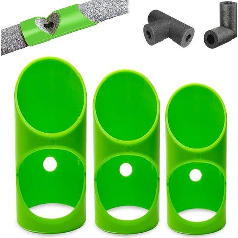 Outil de Coupe pour Isolation de Tuyaux 3 Pièces, Guide de Coupe pour Mousse Calorifuge, Compatible Tuyaux 41/46/53 mm, Coupe-Tube pour Isolation de Canalisations en Cuivre (1/5)