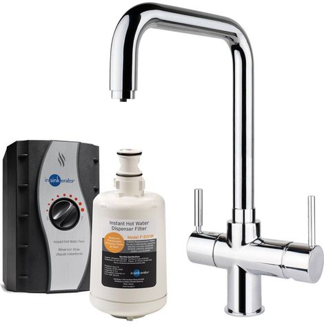 InSinkErator 3 in 1 Kitchen Tap Tank Boiling Hot/Cold Modern Chrome (1/5)