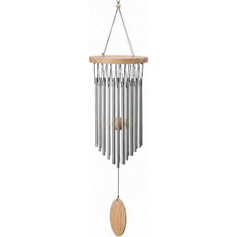 Carillon à Vent Extérieur, 22 Tubes Carillons Décoratifs d'Extérieur Zen pour Jardin, Décorations Suspendues avec Crochet pour Cour, Terrasse, Porte d'entrée & Passage de Magasin