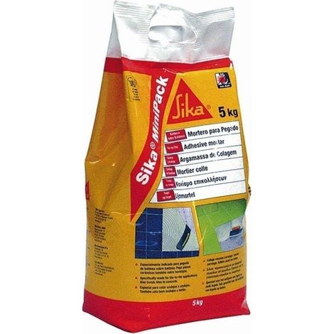 Adhesivo Sika Minipack Pegamento Baldosa Blanco, Bolsa 5 Kg