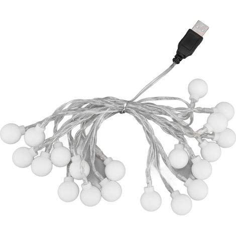 m lange Lichterkette mit 20 LEDs, LED-Kugellichter für den Innen- und Außenbereich, ideal für Mädchenzimmerdekoration, festliche Geburtstagsfeiern, USB-Netzteil (1/5)