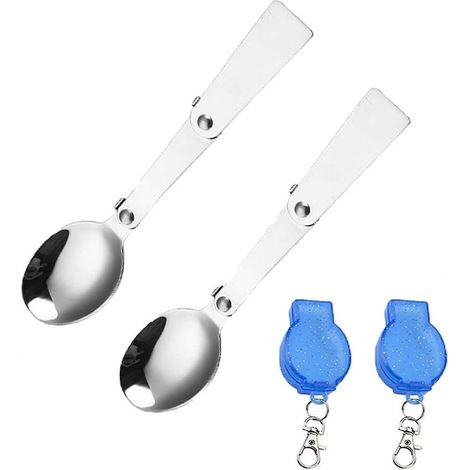 Cuillère pliable en acier inoxydable, mini cuillère de poche pliable, cuillère pliable en acier inoxydable (1/5)