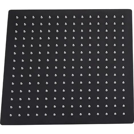 Cabezal de ducha cuadrado negro de 30 x 30 cm, de acero inoxidable, universal. (1/3)