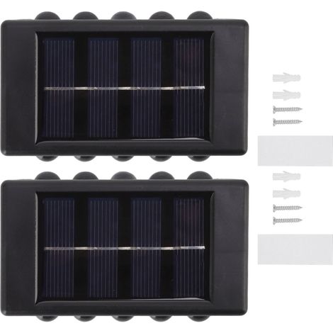 von 2 wasserdichten Solar-Wandleuchten, die in Richtung des (1/4)