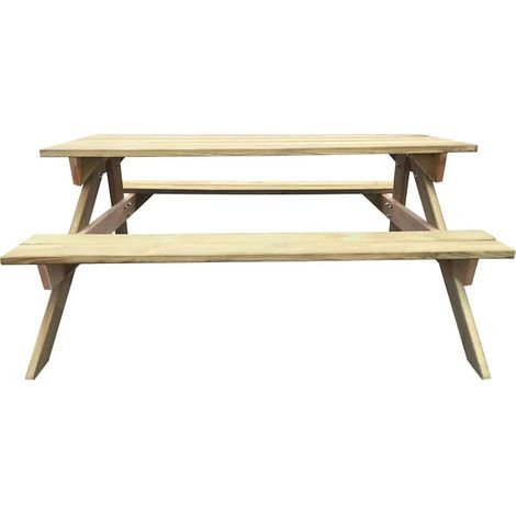 Table de jardin Table de pique-nique 150 x 135 x 71,5 cm Bois (1/4)