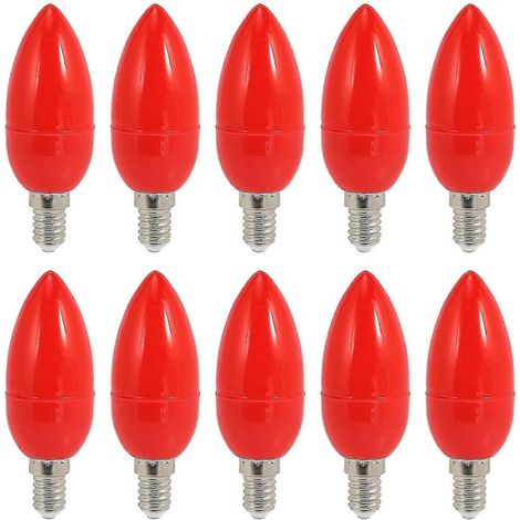Paquete de 10 bombillas LED, bombilla roja de la suerte, bombilla mágica, bombilla de bajo consumo, E14CJY (1/5)