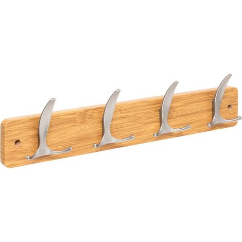 Kleiderhaken aly 4 köpfe b45cm naturholz grau - 5five (1/3)