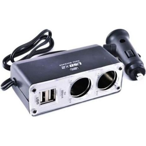 Double prise allume cigare / 2 prises et 2 ports USB (1/2)