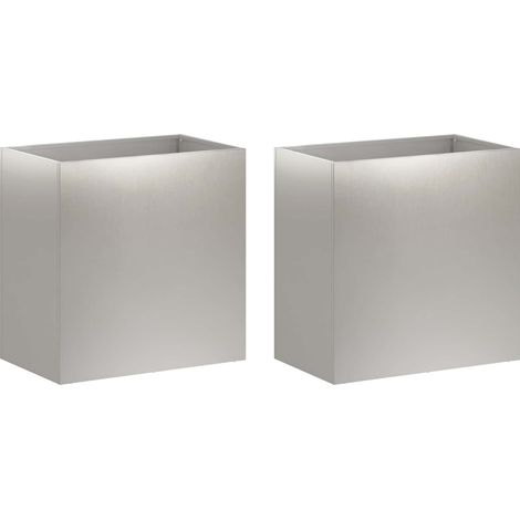 Cache-pot de jardin 2 pc Argenté 50 x 30 x 40 cm vidaXL
