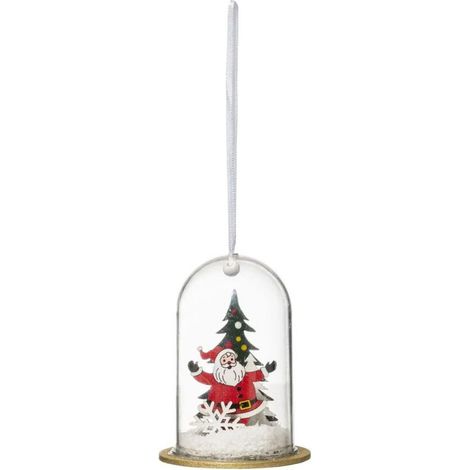 Paris Prix - Sujet De Noël père Noël Cloche 10cm Blanc