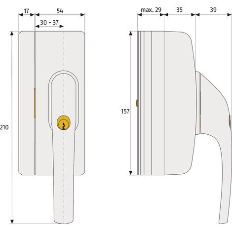 Abus Fo400N Maniglia con Blocco, Serratura a Spinta con Cilindro per Finestre, Serratura Multipla, Livello di Sicurezza: 10, 37183, Marrone (1/3)