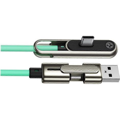 Câble de charge rapide PD240W, câble de charge 2 en 1 pour téléphones et tablettes, support pliable, écouteurs et câble de données (A) (1/5)