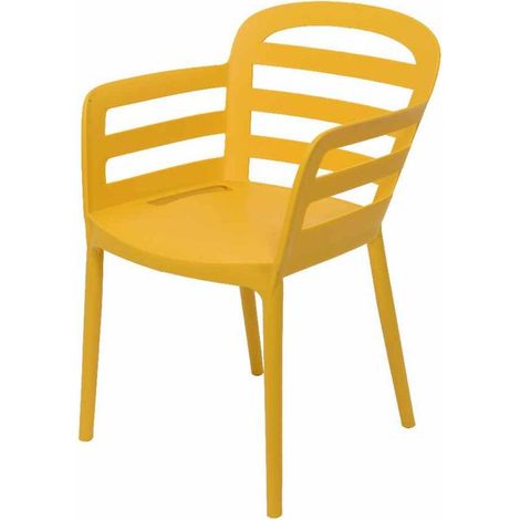 Silla apilable amarilla 55x60x79