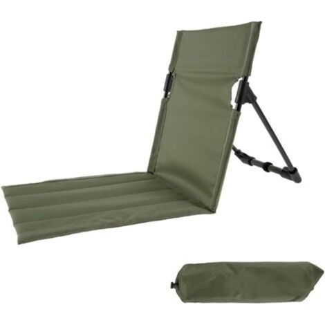 Chaise pliante 39,5 x 38,5 x 41,5 cm, tube en aluminium vert militaire avec dossier, convient pour la pelouse de plage, 1 pièce (1/5)