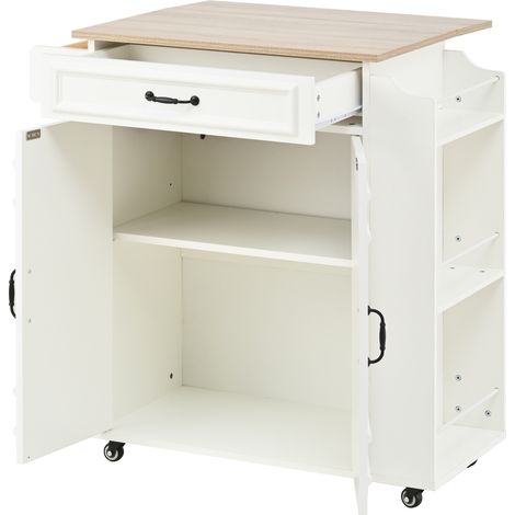 Klappbare rollbare Kücheninsel aus MDF mit Schublade und Stauraum (1/5)