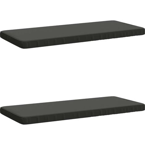 Coussins de banc 2 pièces VUGHT 2 pc 100 % polyester Anthracite vidaXL